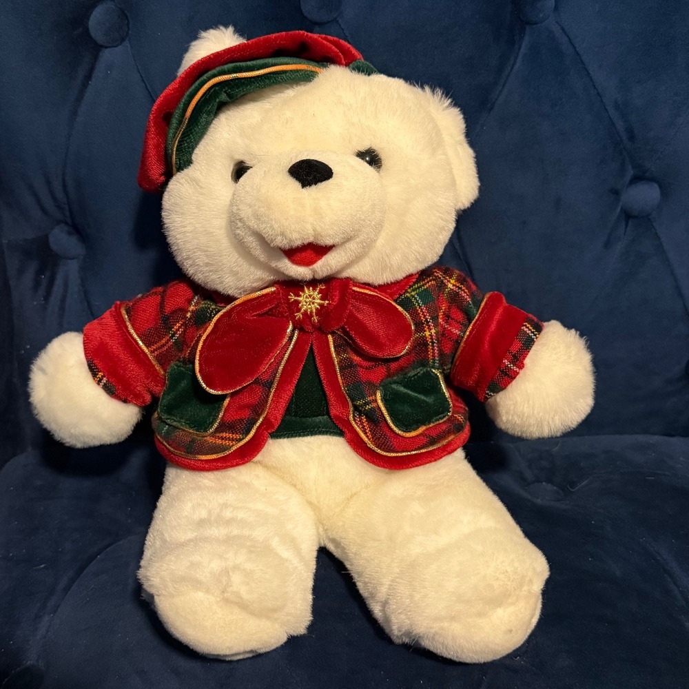 1999 Snowflake Teddy Plush Bear Vintage Christmas Collectible Holiday Bear‎